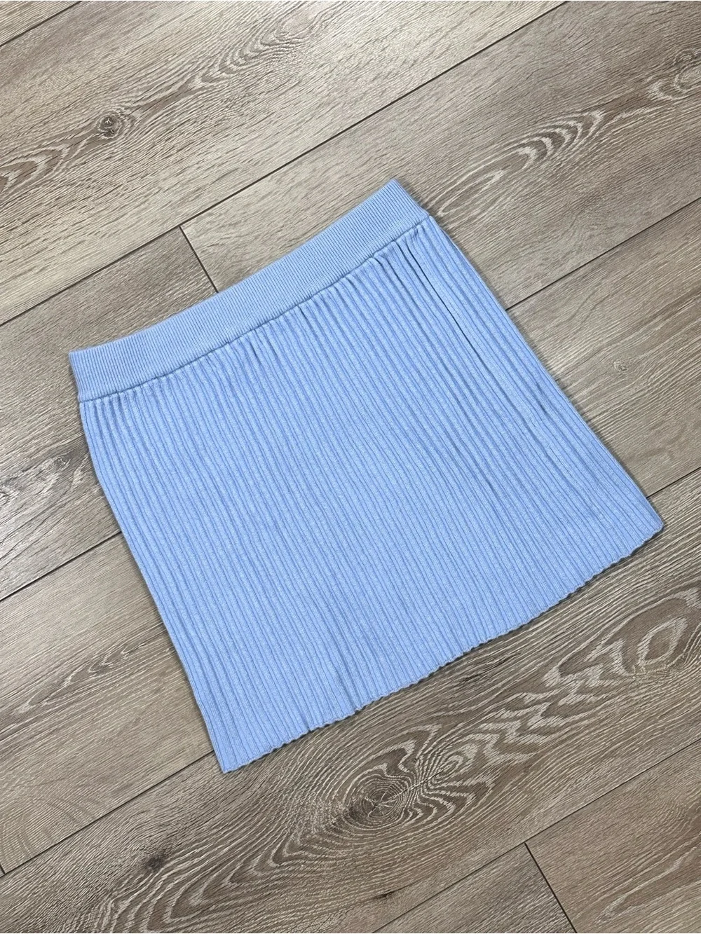 L.A Hearts Pacsun Baby Blue Ribbed Knit Mini Skirt